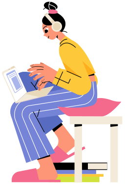Research Positions: An image of a student working on a laptop, smiling confidently. This image reflects the positive and engaging learning environment provided by The Match Guy services.