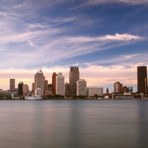 Nephrology USCE in Detroit An image highlighting the Nephrology U.S. Clinical Experience (USCE) opportunities in Detroit, showcasing the city's skyline.
