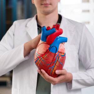 Cardiology USCE An image highlighting the Cardiology U.S. Clinical Experience (USCE) opportunities, showcasing a male medical student practicing medicine.